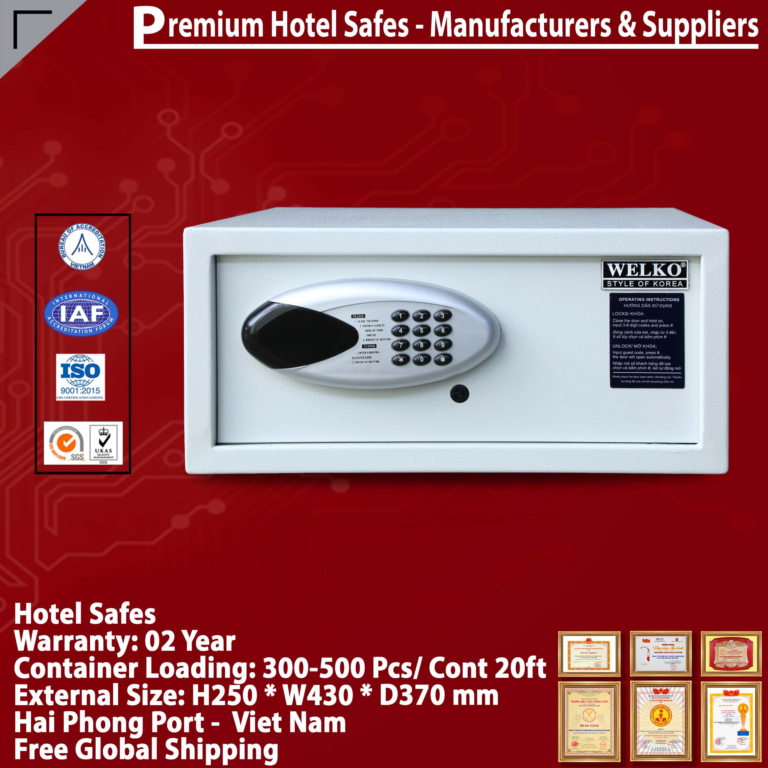 Fireproof Hotel Safe Factory Direct & Fast Shipping‎