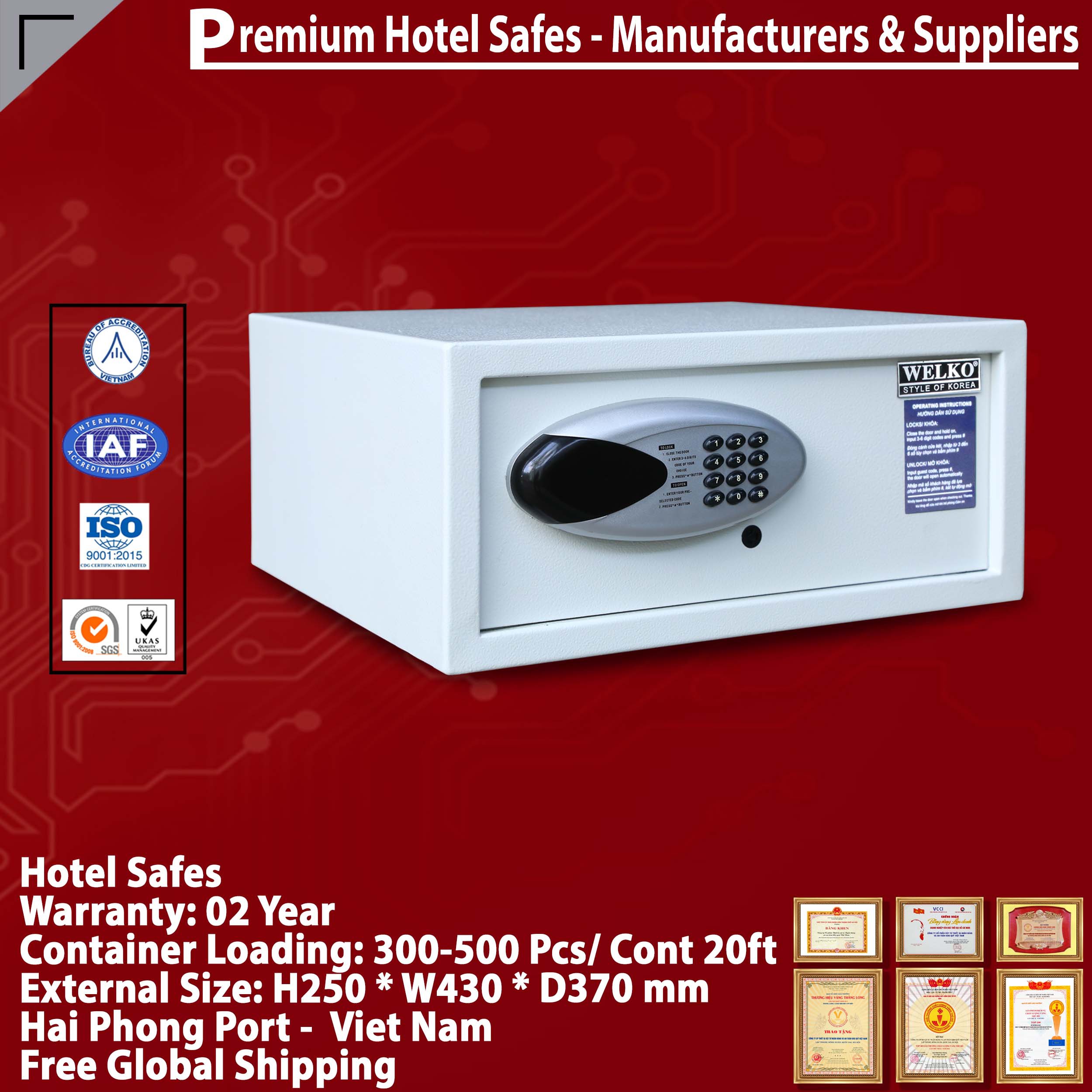 Best Sellers In Hotel Safes Manufacturing Facilit WELKO