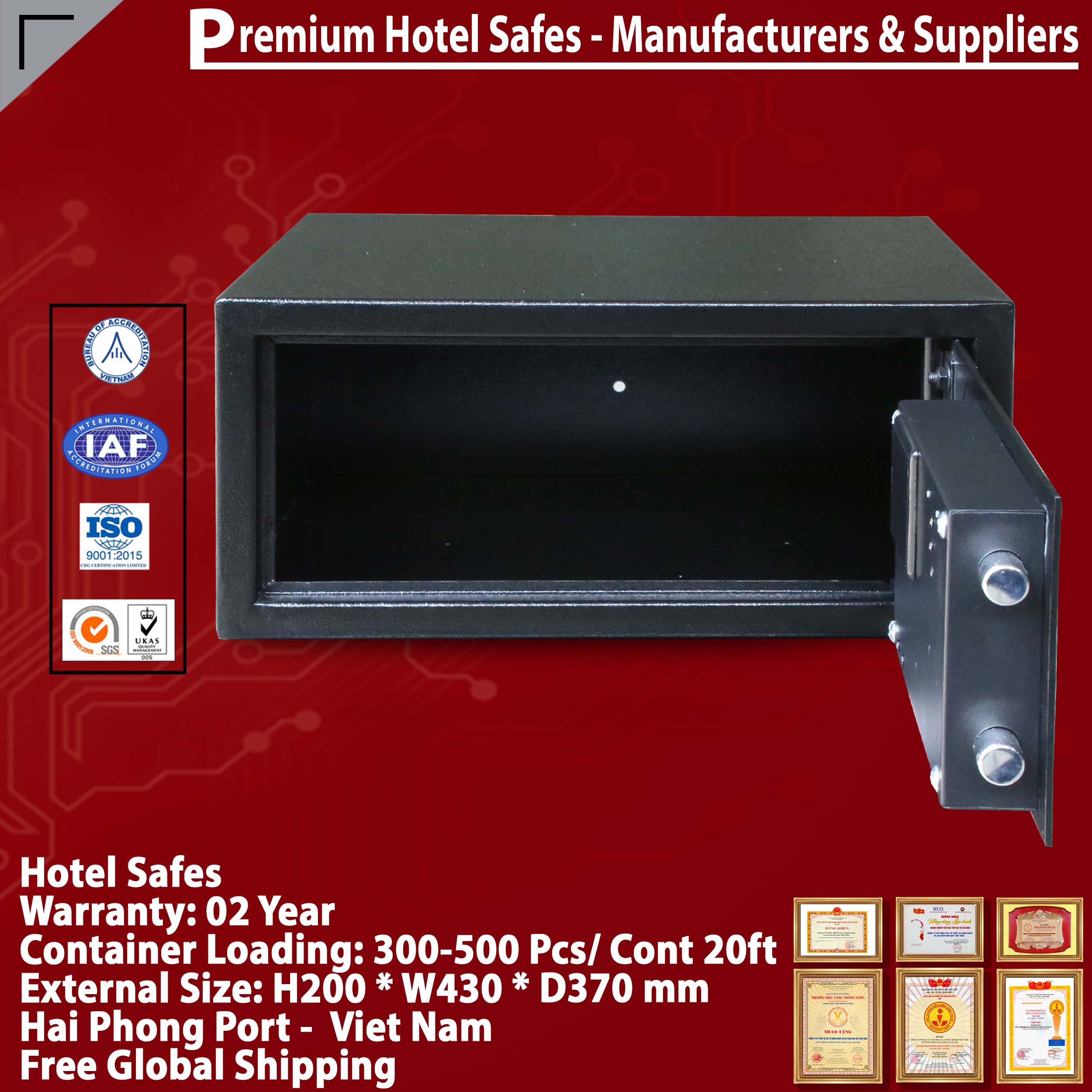 Fireproof Hotel Room Security Made In Viet Nam