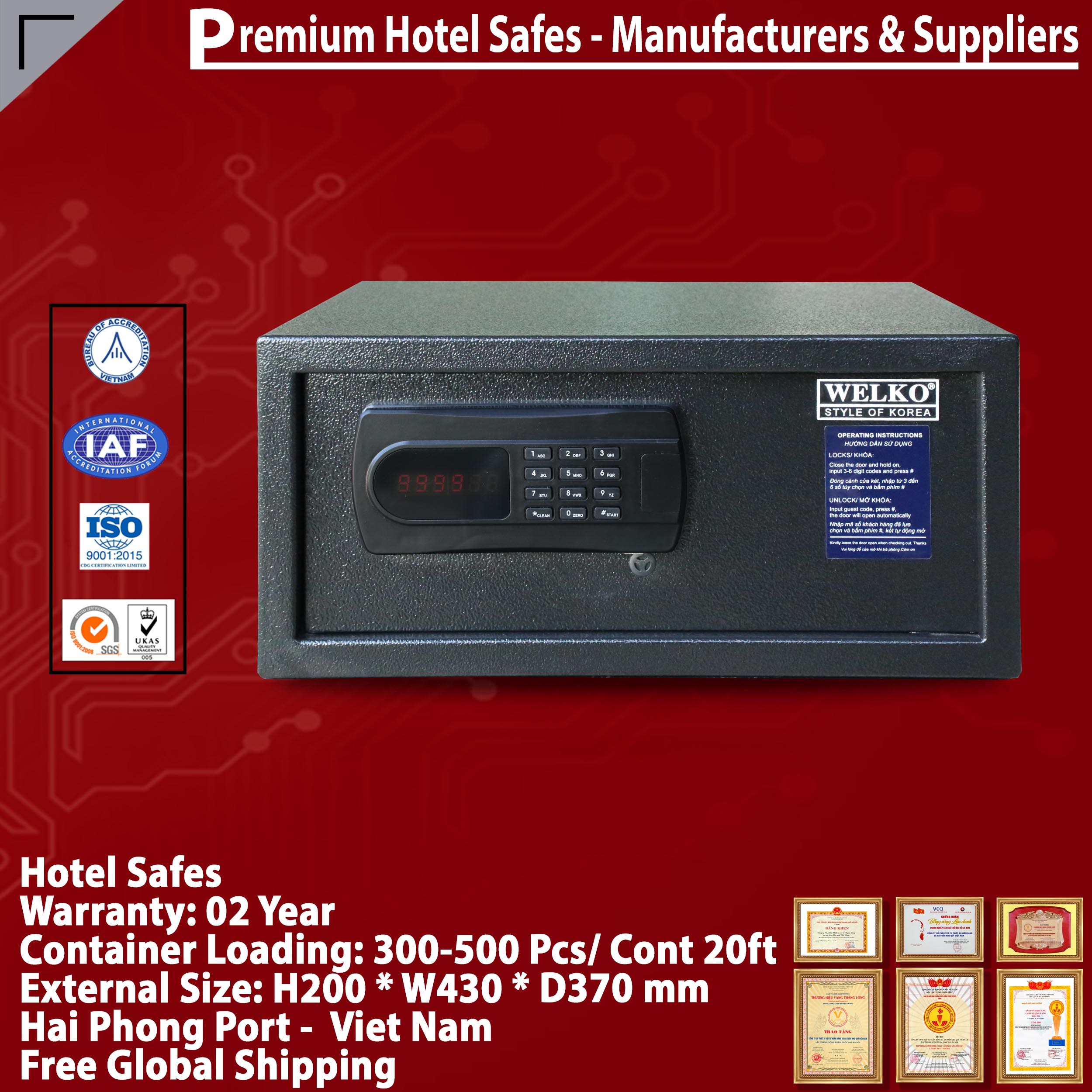 Best Hotel Safe For Home Factory Direct & Fast Shipping‎‎ WELKO