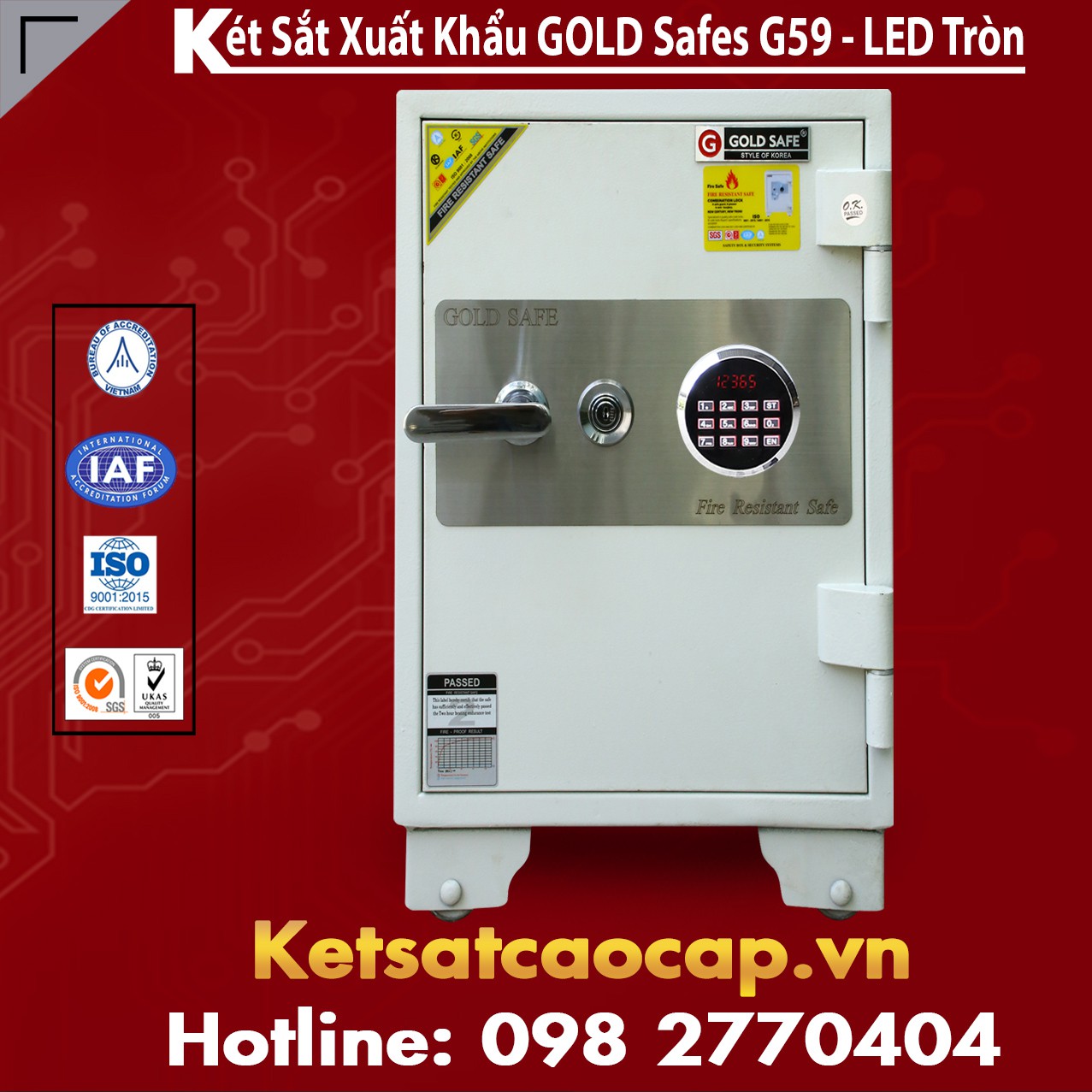 Két Sắt Phát Lộc GOLD SAFES G590 LED Tròn