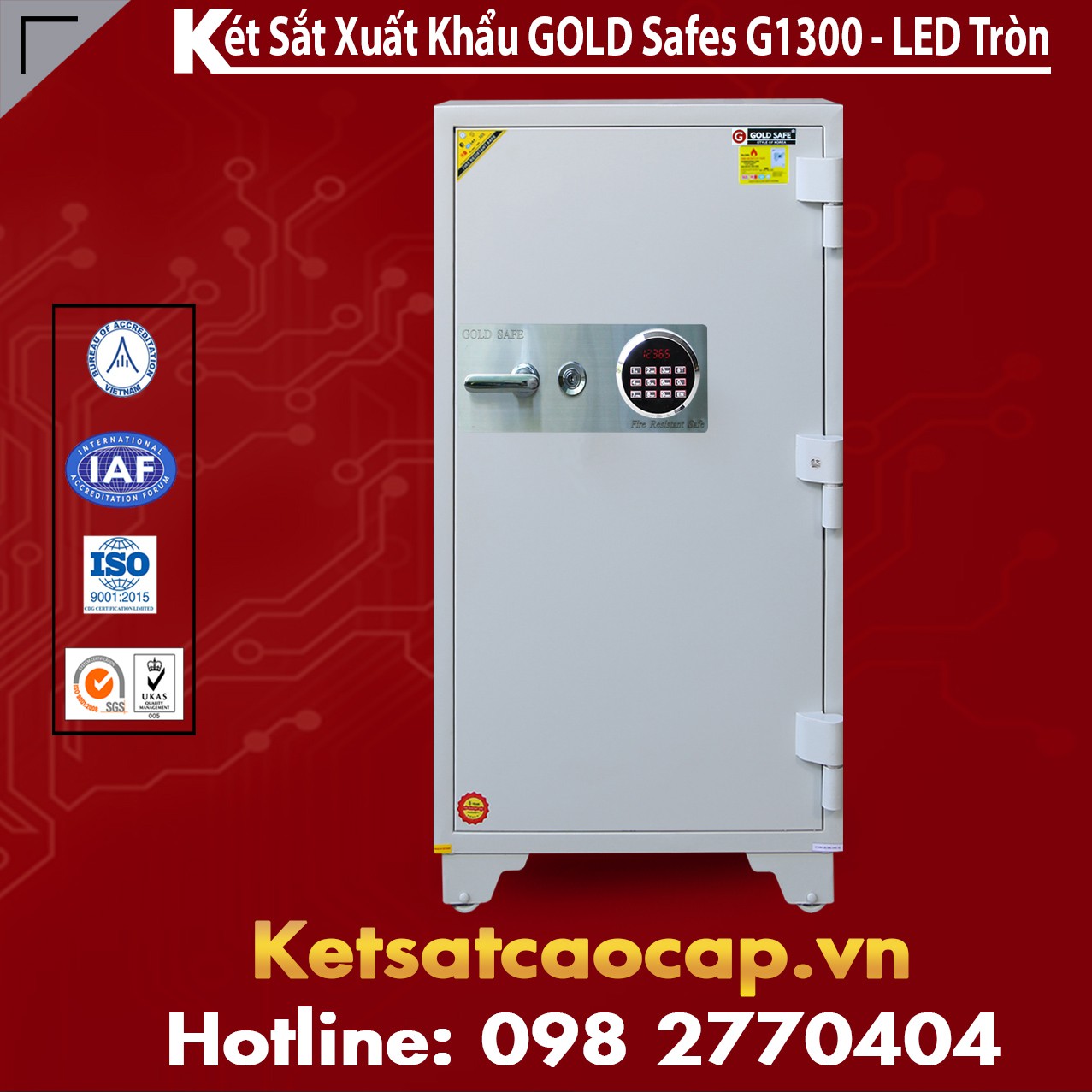 Két Sắt Phát Lộc GOLD SAFES GC1300 LED Tròn