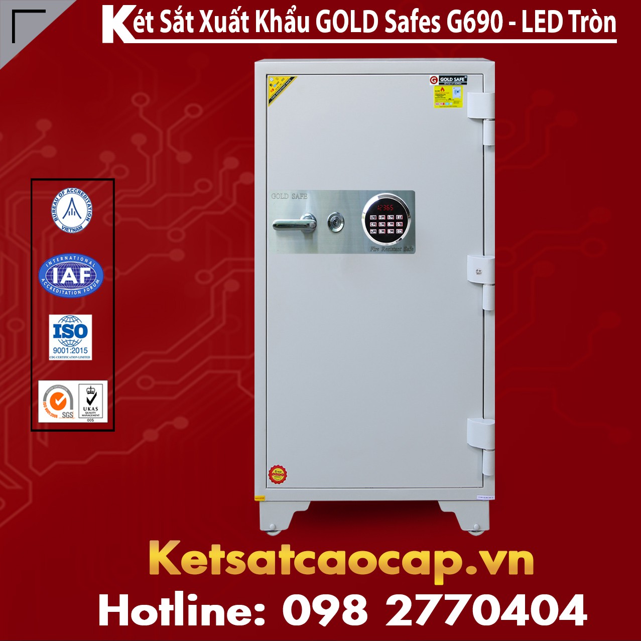 Két Sắt Phát Lộc GOLD SAFES GC690 LED Tròn