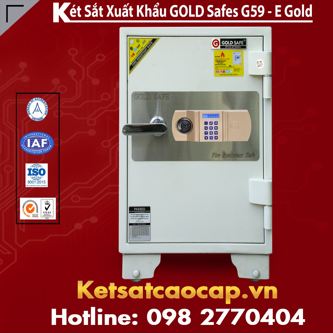 Két Sắt Thịnh Vượng GOLD SAFES G590 E Gold