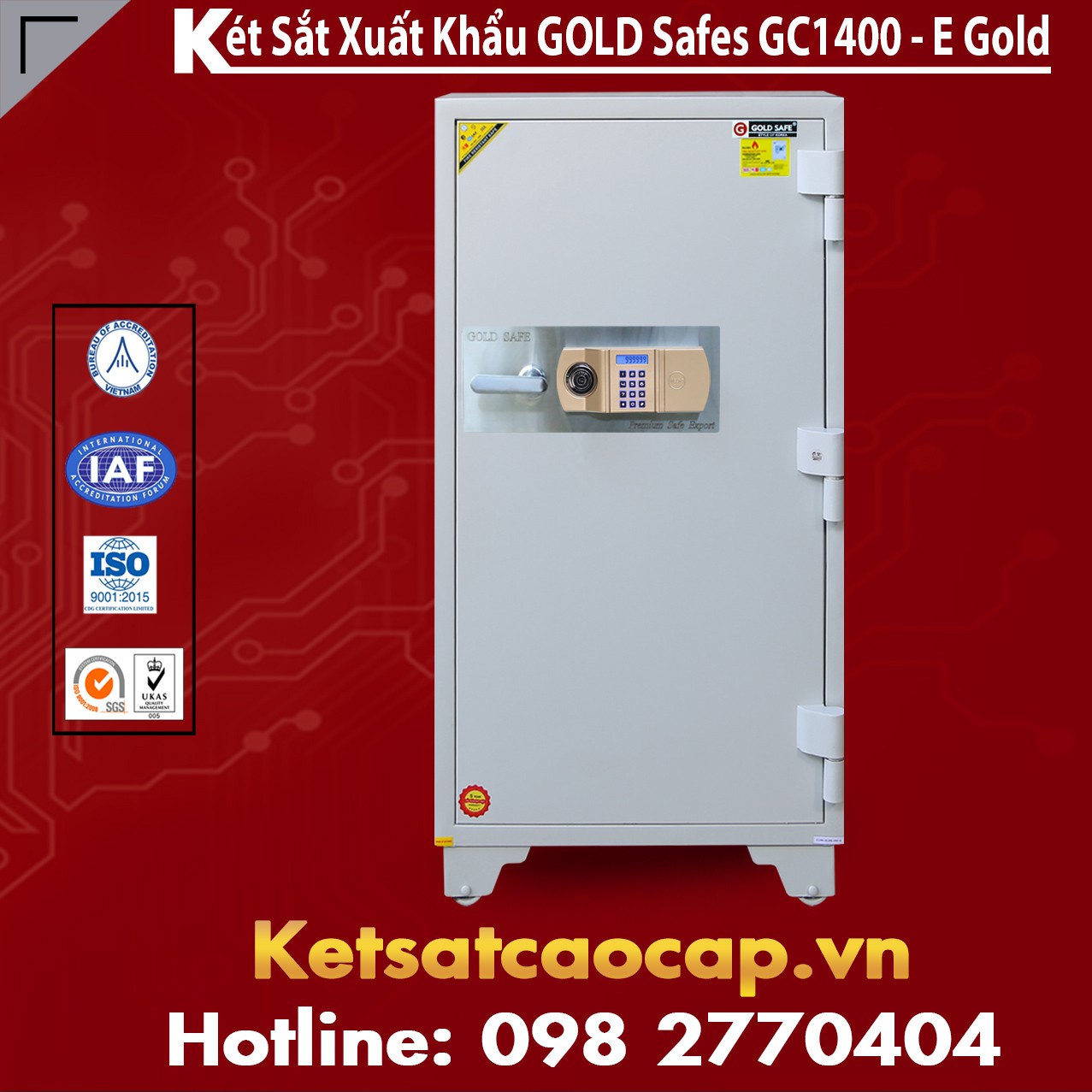Két Sắt Thịnh Vượng GOLD SAFES GC1400 E Gold