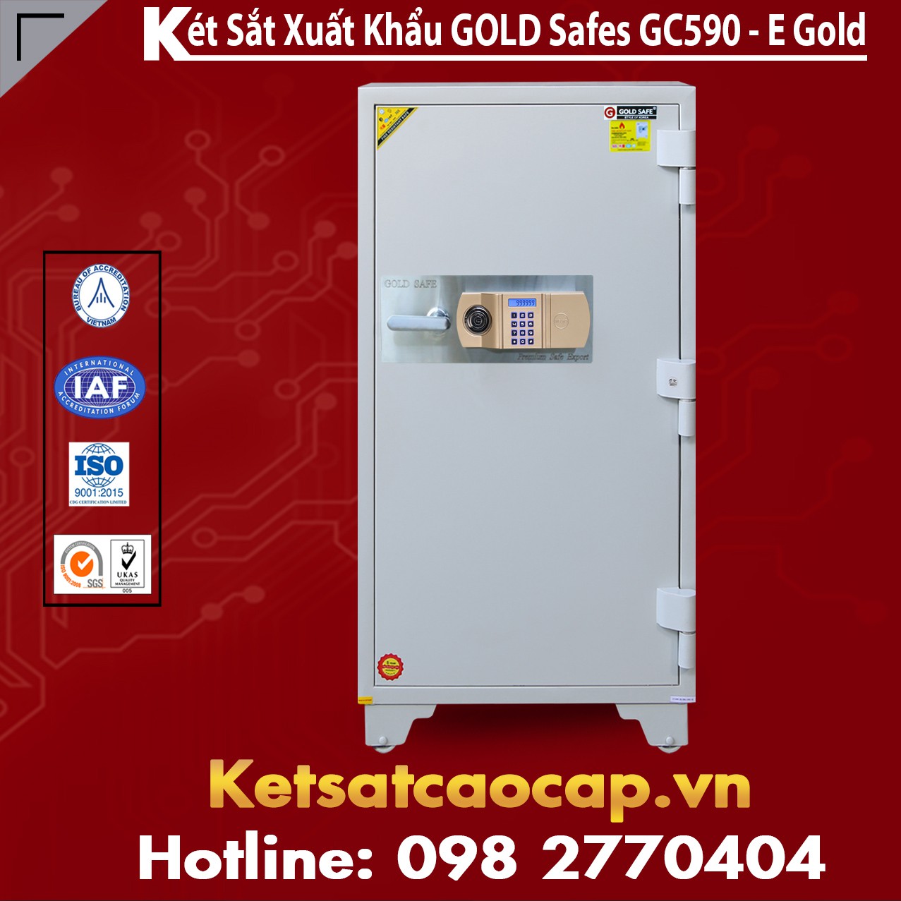 Két Sắt Thịnh Vượng GOLD SAFES GC590 E Gold