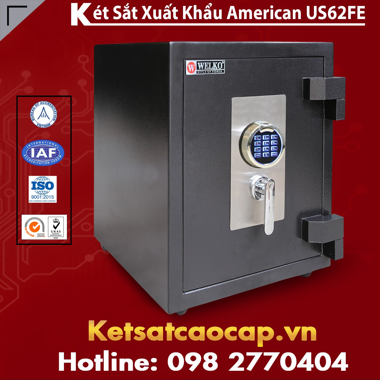 cửa hàng bán két sắt xuất khẩu US62 cao cấp tại Mỹ Đức