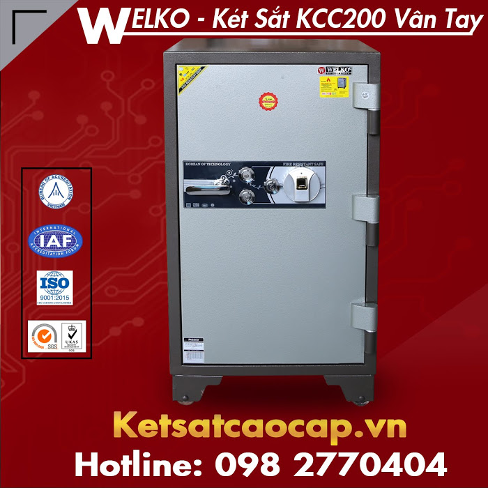 Két Sắt Vân Tay KCC200 WELKO Fire Resistant Safes Chính hãng Chất lượng