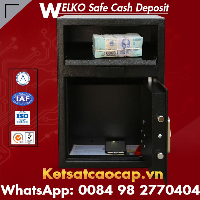 Cash locker safe deposit boxes with drop slot
