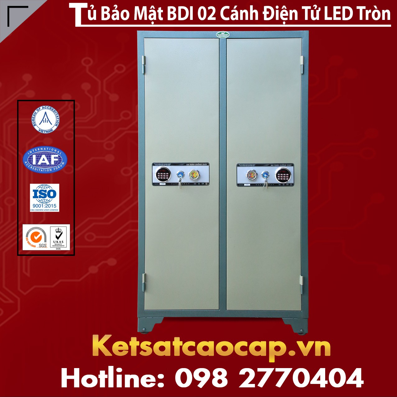 Tủ Bảo Mật Ngân Hàng Steel Security Cabinet BDI NH2 - LED