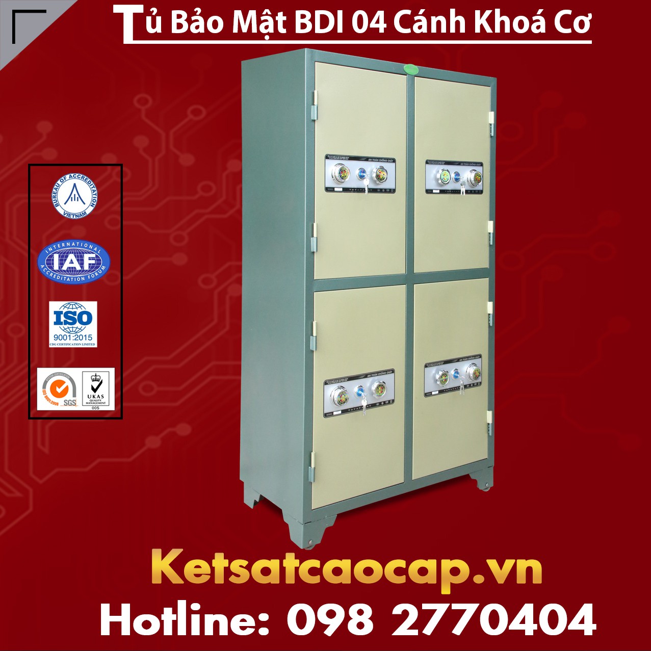 Tủ Bảo Mật Ngân Hàng Steel Security Cabinet BDI NH4 - KC