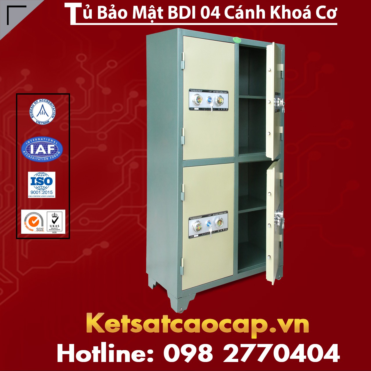 Tủ Bảo Mật Ngân Hàng Steel Security Cabinet BDI NH4 - KC