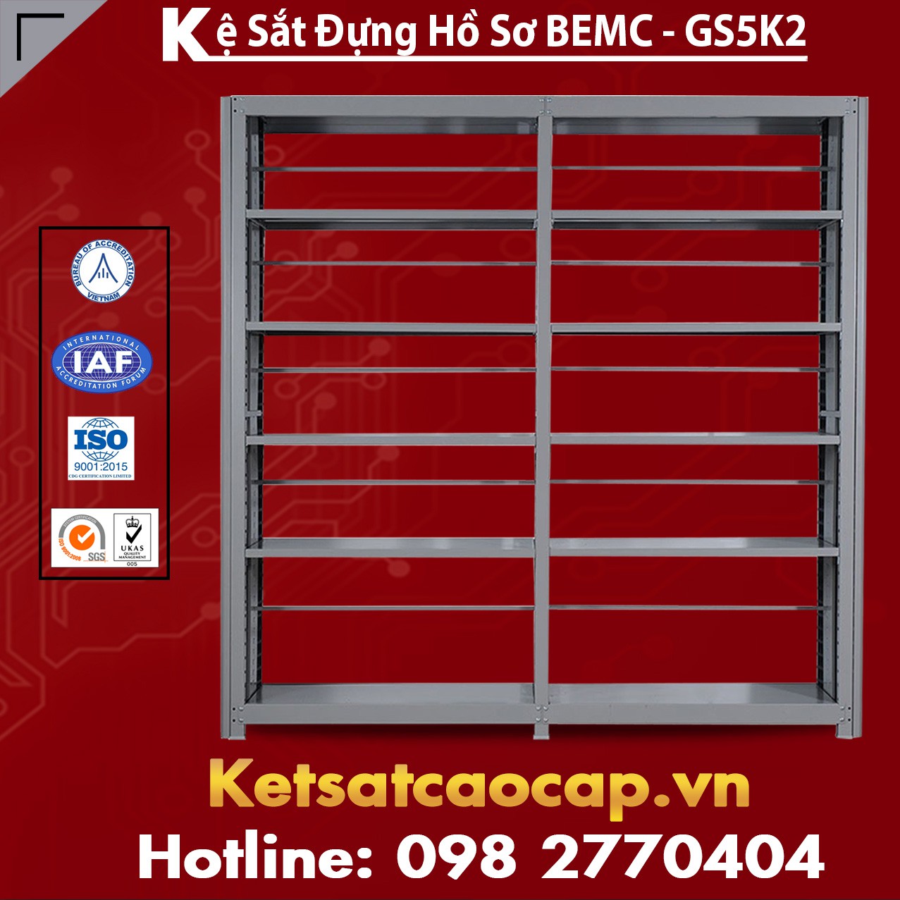 Giá sách sắt BEMC-GS5K2
