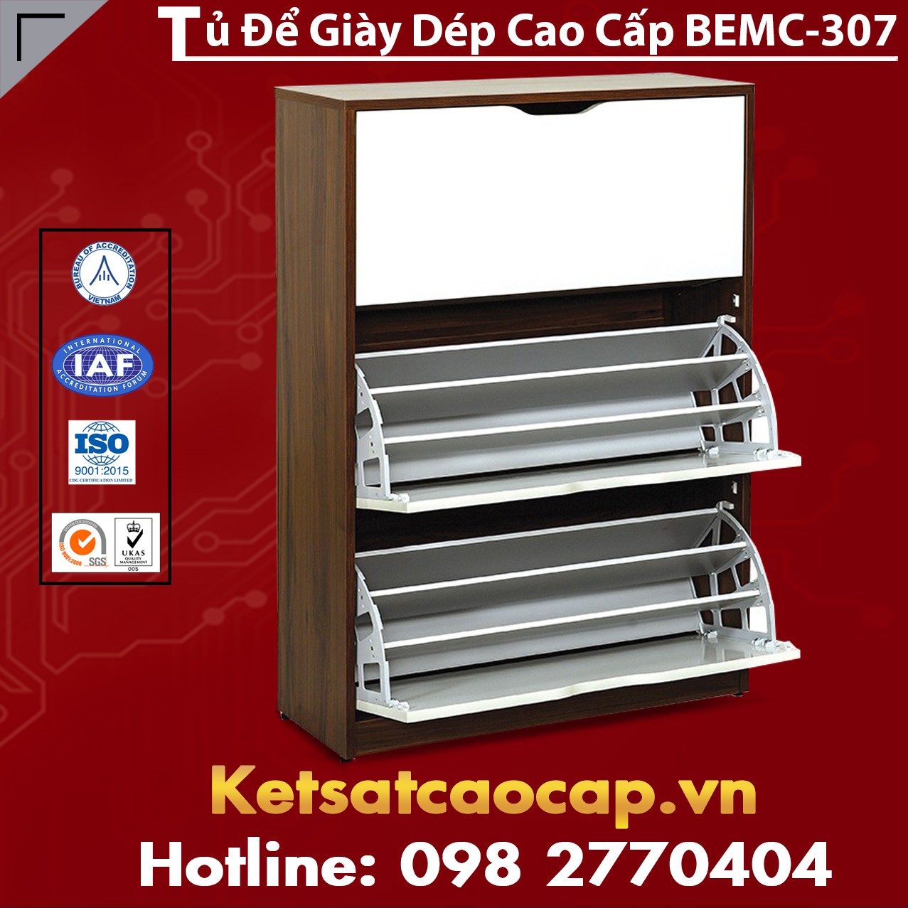 Tủ giày BEMC-307 thiết kế tiện gọn, đơn giản