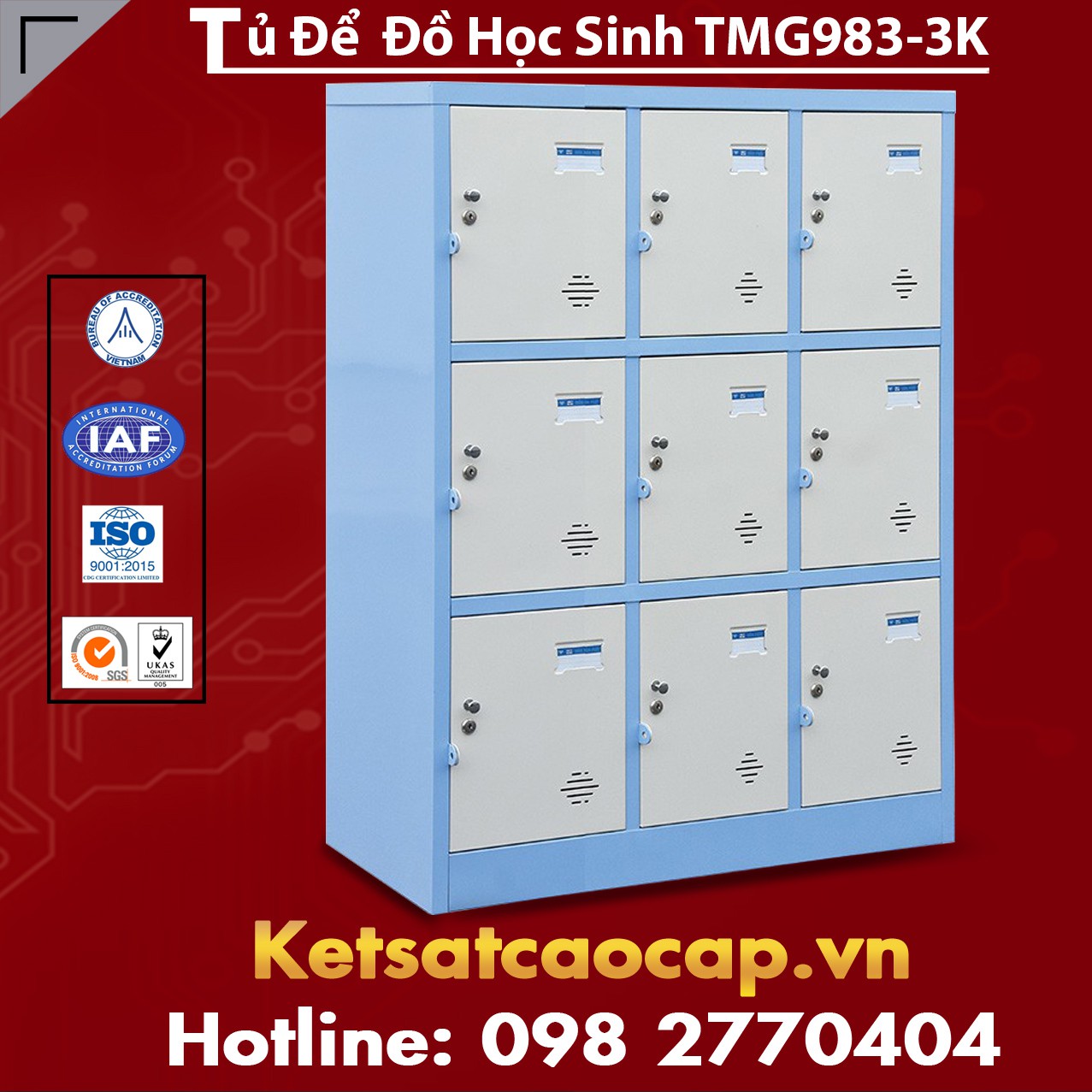  Tủ Locker 9 ngăn TMG983-3K