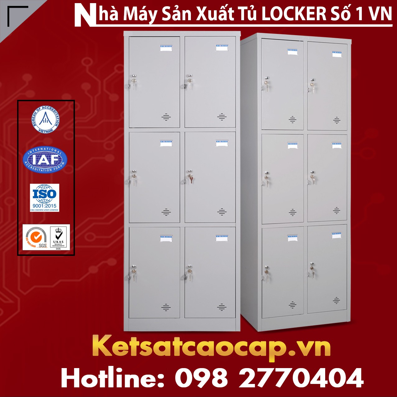   Tủ khóa locker BEMC 6 ngăn an toàn