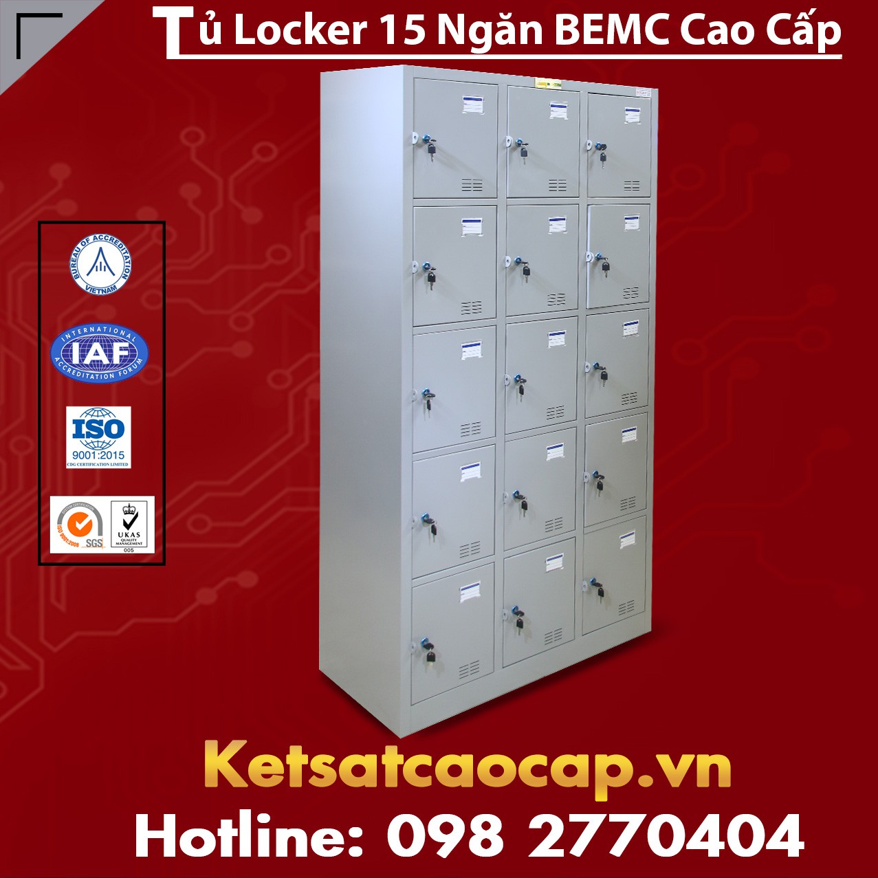 Tủ Locker BEMC 15 Ngăn