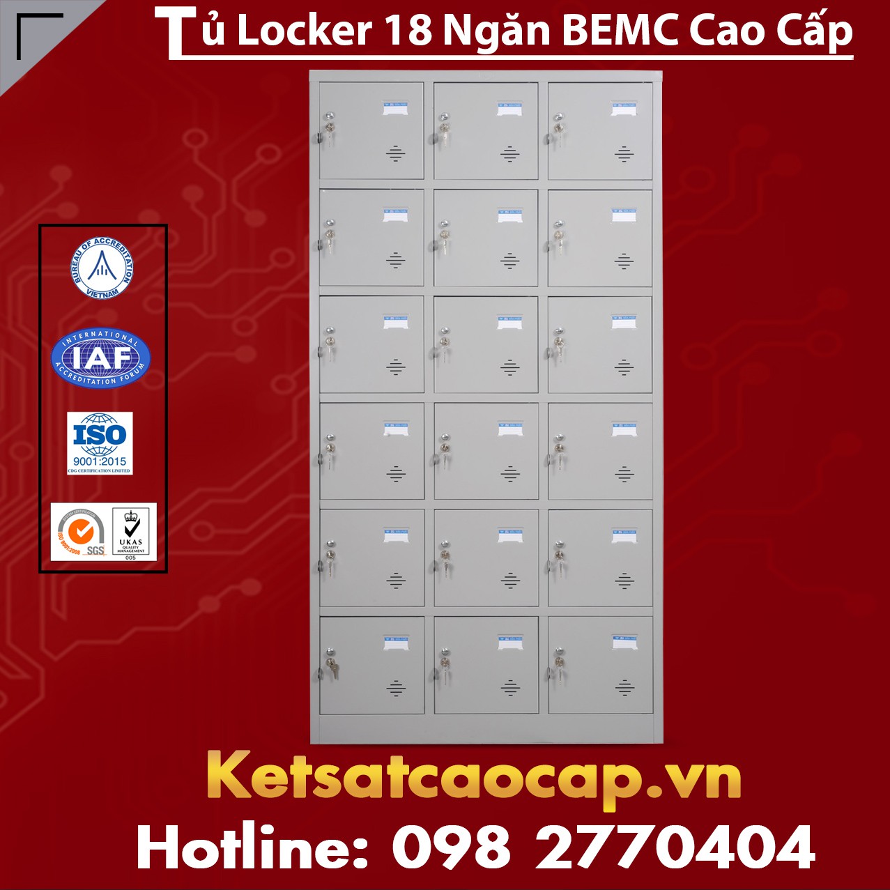 Tủ Locker BEMC 18 Ngăn