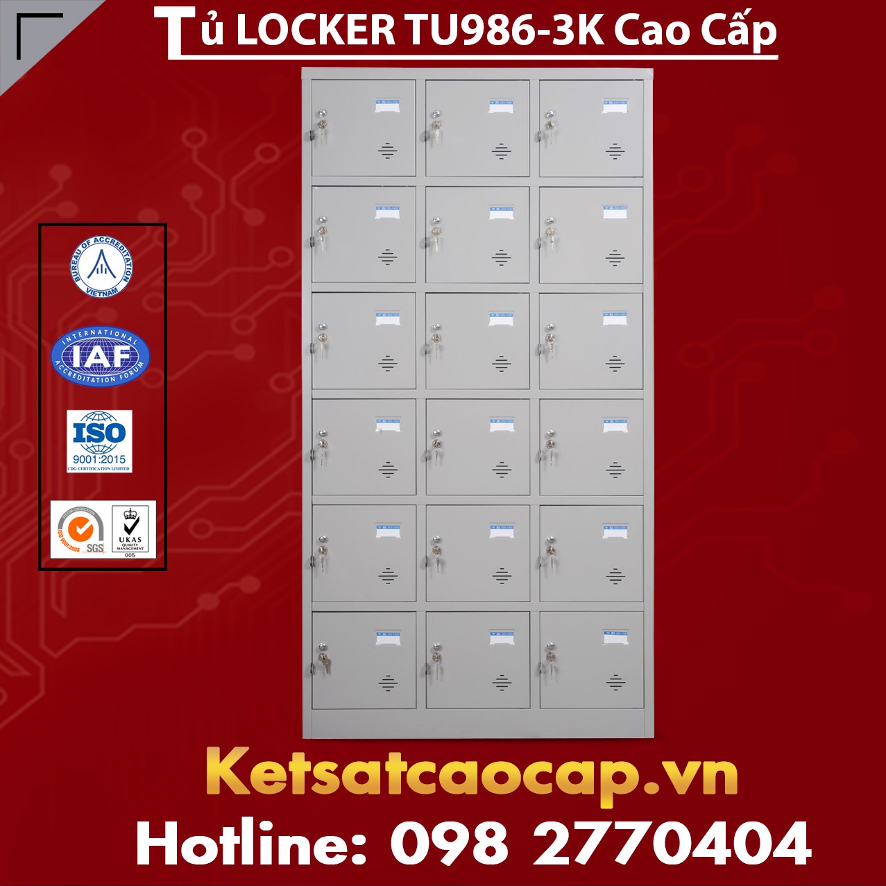 Tủ locker 18 ngăn TU986-3K