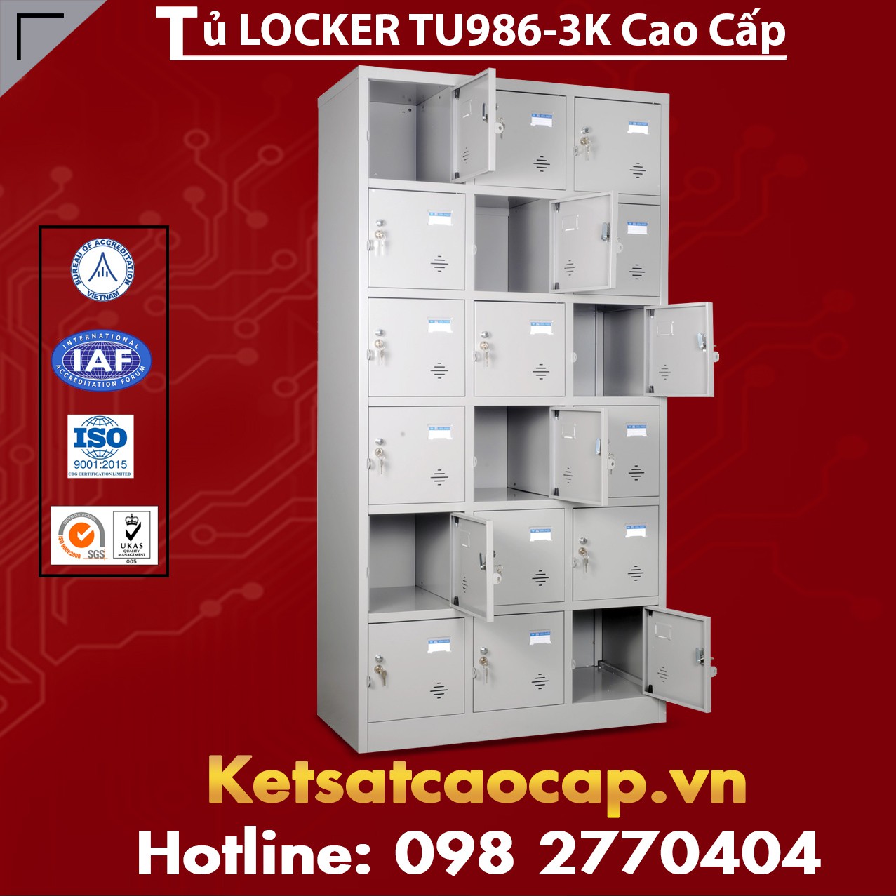 Tủ locker 18 ngăn TU986-3K 