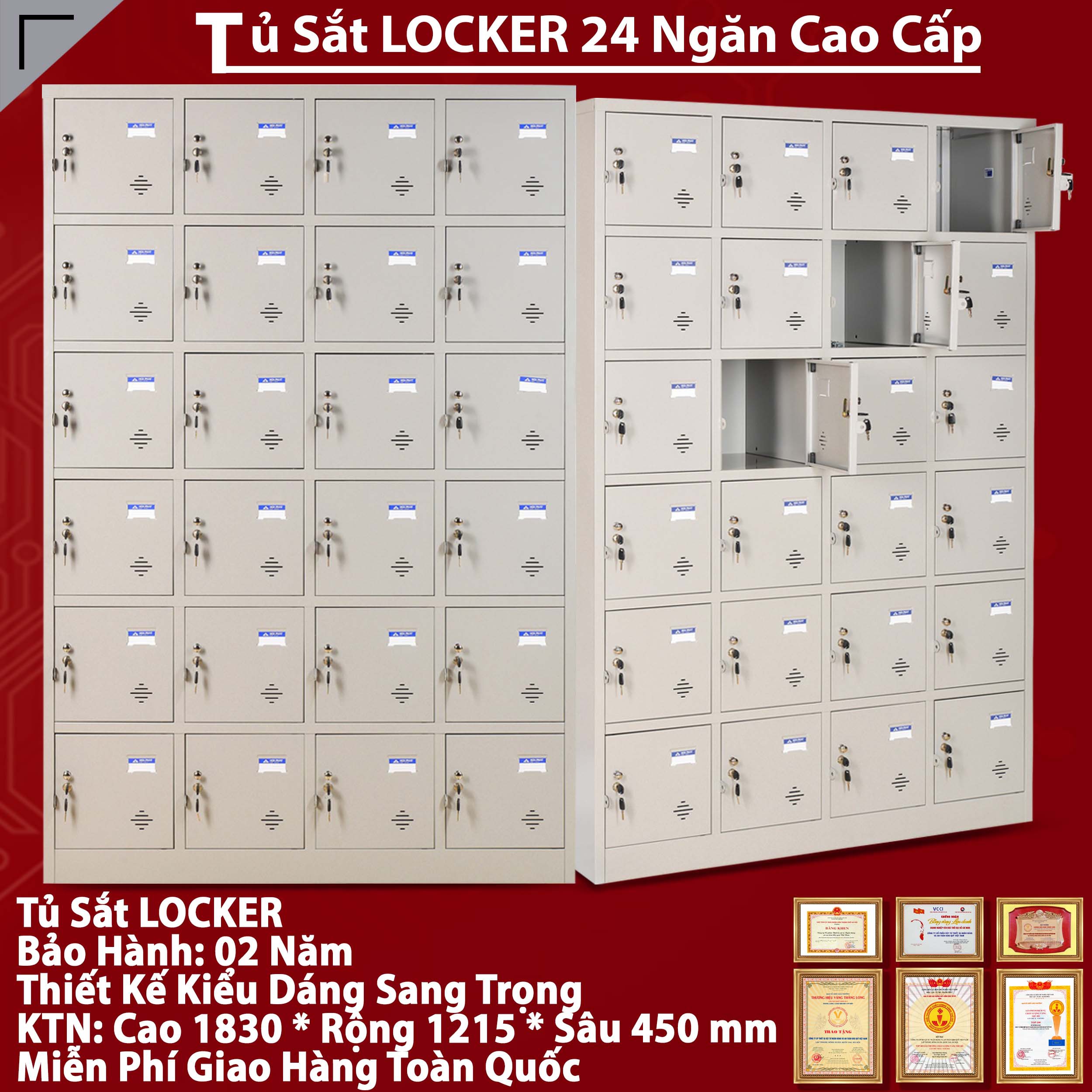 Tủ sắt locker TU986-4K văn phòng tiện ích