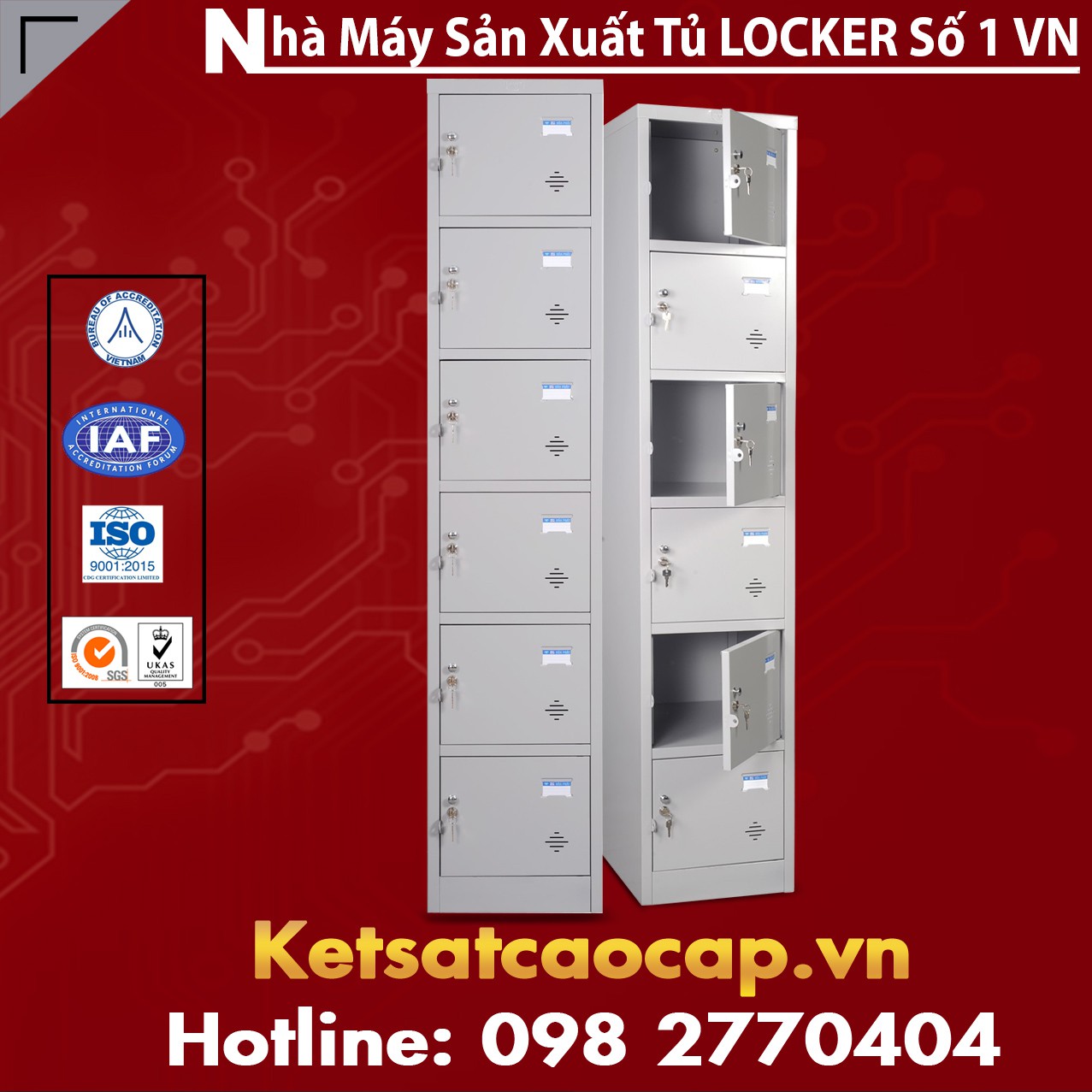  Tủ Locker TU986 - Tủ Locker 6 khoang